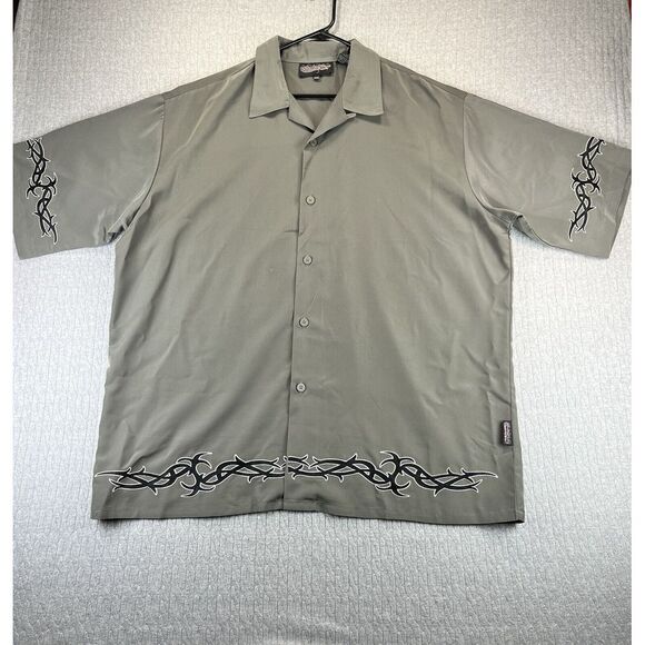 Sapphire Lounge loop Collar Embroidery, Tribal Print, Men's shirt (XXL) relaxed - Picture 1 of 11